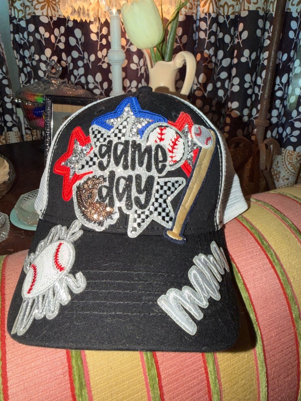Basbeball custom mom hat